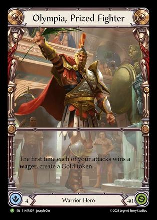 Olympia, Prized Fighter - HER107 (HER107) - Flesh and Blood: Promo Cards Rainbow Foil
