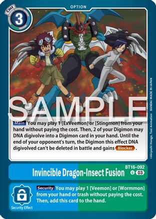 Invincible Dragon-Insect Fusion (BT16-092) - Beginning Observer - Premium Digimon Single from Bandai - Just $0.25! Shop now at Game Crave Tournament Store