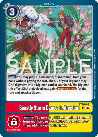 Beastly Storm Dance of Affection (BT16-091) - Beginning Observer - Premium Digimon Single from Bandai - Just $0.25! Shop now at Game Crave Tournament Store