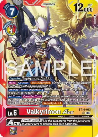 Valkyrimon ACE (BT16-013) - Beginning Observer Foil - Premium Digimon Single from Bandai - Just $5.98! Shop now at Game Crave Tournament Store