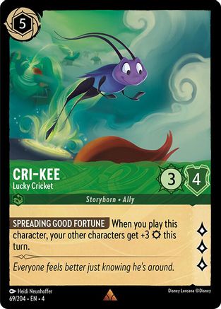 Cri-Kee - Lucky Cricket (69/204) - Ursulas Return - Premium Lorcana Single from Ursula's Return - Just $0.68! Shop now at Game Crave Tournament Store