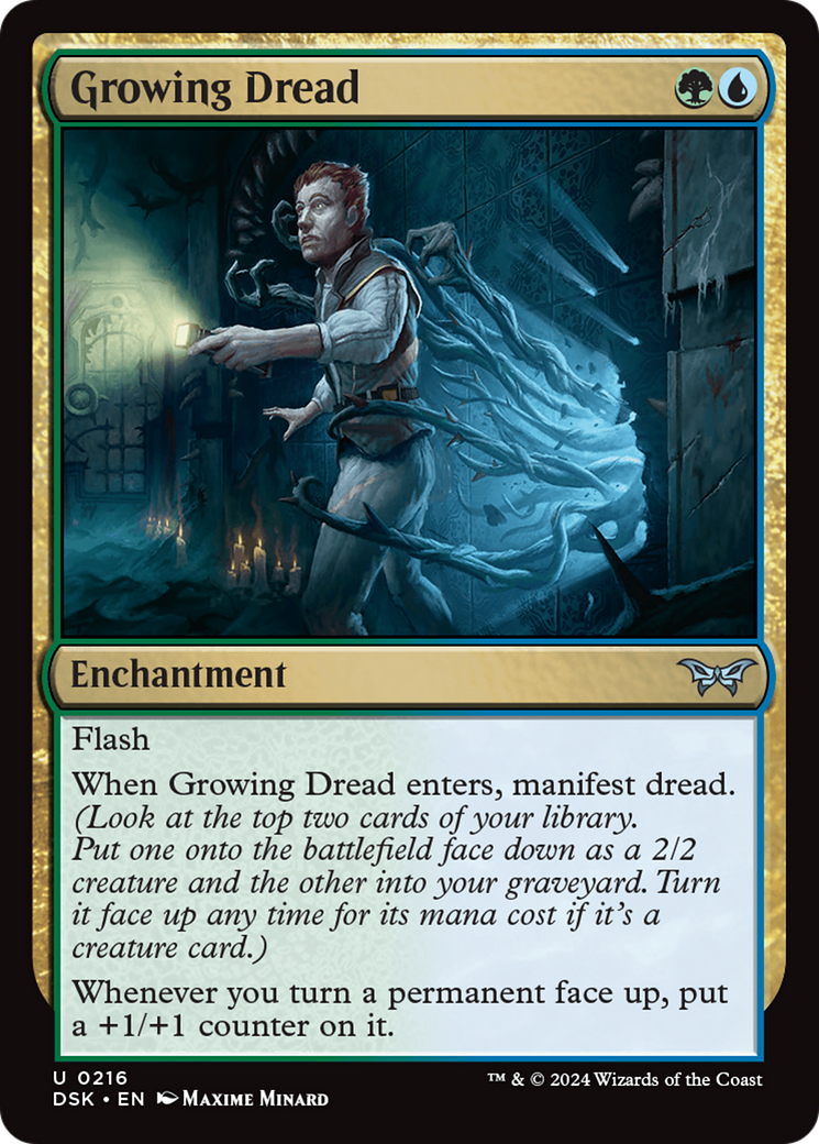 Growing Dread (DSK-216) - Duskmourn: House of Horror Foil - Premium MTG Single from Wizards of the Coast - Just $0.25! Shop now at Game Crave Tournament Store