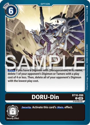 DORU-Din (BT16-098) - Beginning Observer - Premium Digimon Single from Bandai - Just $0.25! Shop now at Game Crave Tournament Store