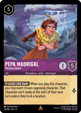 Pepa Madrigal - Weather Maker (53/204) - Ursulas Return - Premium Lorcana Single from Ursula's Return - Just $0.25! Shop now at Game Crave Tournament Store
