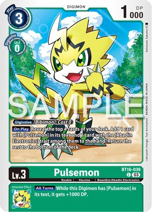 Pulsemon (BT16-039) - Beginning Observer - Premium Digimon Single from Bandai - Just $0.25! Shop now at Game Crave Tournament Store