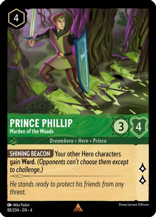 Prince Phillip - Warden of the Woods (88/204) - Ursulas Return Cold Foil - Premium Lorcana Single from Ursula's Return - Just $0.32! Shop now at Game Crave Tournament Store