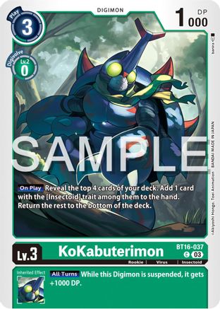 KoKabuterimon (BT16-037) - Beginning Observer - Premium Digimon Single from Bandai - Just $0.25! Shop now at Game Crave Tournament Store