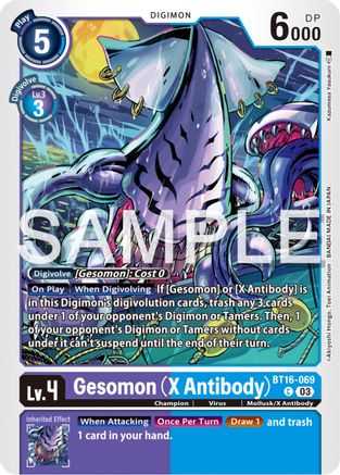 Gesomon (X Antibody) (BT16-069) - Beginning Observer - Premium Digimon Single from Bandai - Just $0.25! Shop now at Game Crave Tournament Store