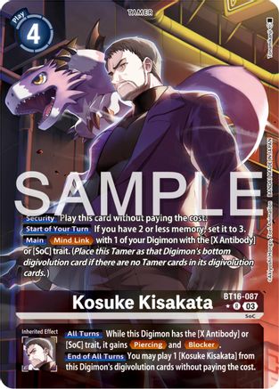 Kosuke Kisakata (Alternate Art) (BT16-087) - Beginning Observer Foil - Premium Digimon Single from Bandai - Just $22.97! Shop now at Game Crave Tournament Store