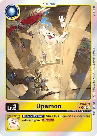 Upamon (Box Promotion Pack: Beginning Observer) (BT16-003) - Beginning Observer Foil - Premium Digimon Single from Bandai - Just $0.67! Shop now at Game Crave Tournament Store