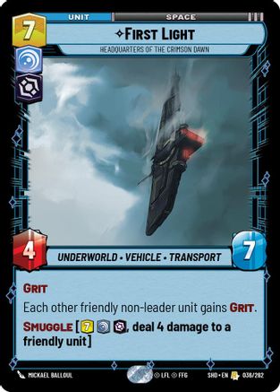 First Light - Headquarters of the Crimson Dawn (036/262) - Shadows of the Galaxy Foil - Premium Star Wars: Unlimited Single from Shadows of the Galaxy - Just $0.14! Shop now at Game Crave Tournament Store
