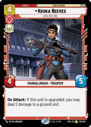 Koska Reeves - Loyal Nite Owl (150/262) - Shadows of the Galaxy - Premium Star Wars: Unlimited Single from Shadows of the Galaxy - Just $0.10! Shop now at Game Crave Tournament Store