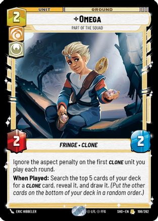 Omega - Part of the Squad (198/262) - Shadows of the Galaxy Foil - Premium Star Wars: Unlimited Single from Shadows of the Galaxy - Just $0.14! Shop now at Game Crave Tournament Store