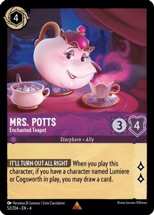Mrs. Potts - Enchanted Teapot (52/204) - Ursulas Return Cold Foil - Premium Lorcana Single from Ursula's Return - Just $0.39! Shop now at Game Crave Tournament Store
