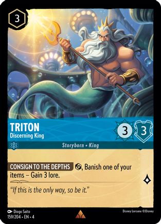 Triton - Discerning King (159/204) - Ursulas Return Cold Foil - Premium Lorcana Single from Ursula's Return - Just $0.47! Shop now at Game Crave Tournament Store
