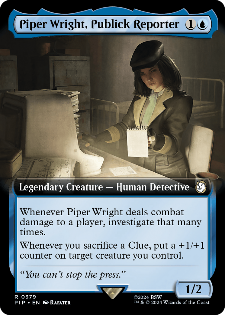 Piper Wright, Publick Reporter (PIP-379) - Fallout: (Extended Art) Foil - Premium MTG Single from Wizards of the Coast - Just $0.99! Shop now at Game Crave Tournament Store