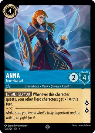Anna - True-Hearted (138/204) - Ursulas Return - Premium Lorcana Single from Ursula's Return - Just $0.29! Shop now at Game Crave Tournament Store