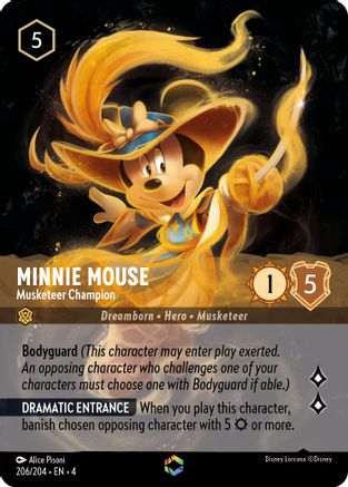 Minnie Mouse - Musketeer Champion (Enchanted) (206/204) - Ursulas Return Holofoil - Premium Lorcana Single from Ursula's Return - Just $38.58! Shop now at Game Crave Tournament Store