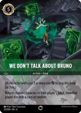 We Don't Talk About Bruno (Enchanted) (213/204) - Ursulas Return Holofoil - Premium Lorcana Single from Ursula's Return - Just $42.73! Shop now at Game Crave Tournament Store