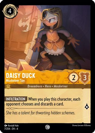 Daisy Duck - Musketeer Spy (7/204) - Ursulas Return Cold Foil - Premium Lorcana Single from Ursula's Return - Just $0.25! Shop now at Game Crave Tournament Store