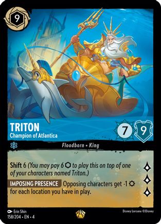 Triton - Champion of Atlantica (158/204) - Ursulas Return - Premium Lorcana Single from Ursula's Return - Just $0.53! Shop now at Game Crave Tournament Store