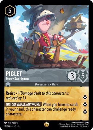 Piglet - Sturdy Swordsman (191/204) - Ursulas Return Cold Foil - Premium Lorcana Single from Ursula's Return - Just $2.15! Shop now at Game Crave Tournament Store