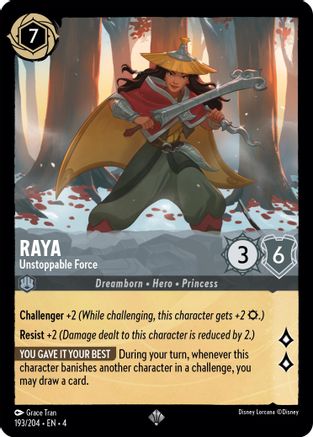 Raya - Unstoppable Force (193/204) - Ursulas Return Cold Foil - Premium Lorcana Single from Ursula's Return - Just $0.35! Shop now at Game Crave Tournament Store
