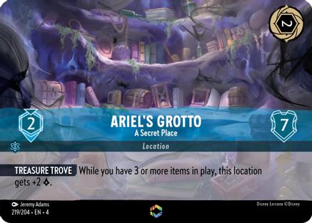 Ariel's Grotto - A Secret Place (Enchanted) (219/204) - Ursulas Return Holofoil - Premium Lorcana Single from Ursula's Return - Just $15.70! Shop now at Game Crave Tournament Store