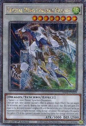 Crystal Wing Synchro Dragon (Platinum Secret Rare) (RA02-EN029) - 25th Anniversary Rarity Collection II 1st Edition - Premium Yugioh Single from Konami - Just $1.18! Shop now at Game Crave Tournament Store