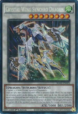 Crystal Wing Synchro Dragon (PCR) (RA02-EN029) - 25th Anniversary Rarity Collection II 1st Edition - Premium Yugioh Single from Konami - Just $0.54! Shop now at Game Crave Tournament Store