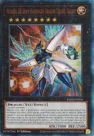 Number 38: Hope Harbinger Dragon Titanic Galaxy (PUR) (RA02-EN036) - 25th Anniversary Rarity Collection II 1st Edition - Premium Yugioh Single from Konami - Just $0.68! Shop now at Game Crave Tournament Store