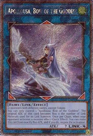 Game Crave Tournament Store - Apollousa, Bow of the Goddess (Alternate Art) (Platinum Secret Rare) (RA02-EN040) - 25th Anniversary Rarity Collection II 1st Edition Game Crave Tournament Store - Apollousa, Bow of the Goddess (Alternate Art) (Platinum Secret Rare) (RA02-EN040) - 25th Anniversary Rarity Collection II 1st Edition