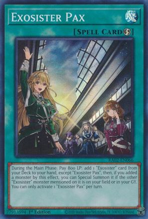 Exosister Pax (RA02-EN066) - 25th Anniversary Rarity Collection II 1st Edition - Premium Yugioh Single from Konami - Just $0.25! Shop now at Game Crave Tournament Store