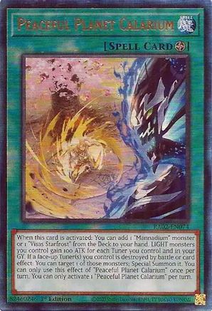 Peaceful Planet Calarium (PUR) (RA02-EN074) - 25th Anniversary Rarity Collection II 1st Edition - Premium Yugioh Single from Konami - Just $0.25! Shop now at Game Crave Tournament Store