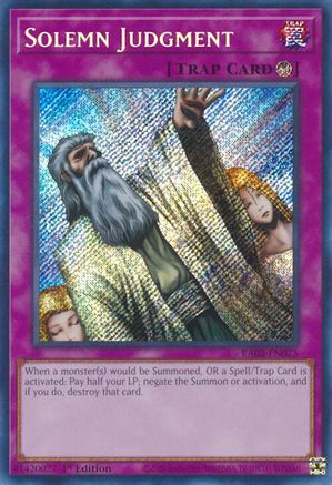 Solemn Judgment (Secret Rare) (RA02-EN075) - 25th Anniversary Rarity Collection II 1st Edition - Premium Yugioh Single from Konami - Just $2.10! Shop now at Game Crave Tournament Store