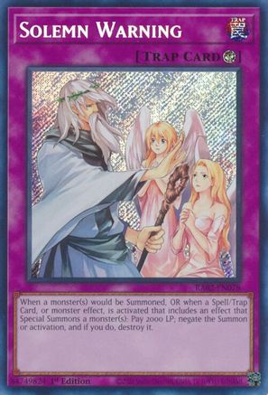 Solemn Warning (Secret Rare) (RA02-EN078) - 25th Anniversary Rarity Collection II 1st Edition - Premium Yugioh Single from Konami - Just $0.76! Shop now at Game Crave Tournament Store