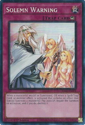 Solemn Warning (PCR) (RA02-EN078) - 25th Anniversary Rarity Collection II 1st Edition - Premium Yugioh Single from Konami - Just $1.88! Shop now at Game Crave Tournament Store