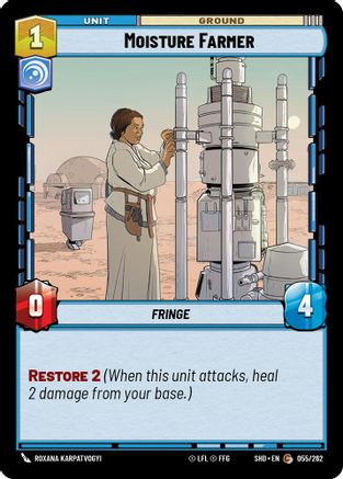 Moisture Farmer (055/262) - Shadows of the Galaxy Foil - Premium Star Wars: Unlimited Single from Shadows of the Galaxy - Just $0.09! Shop now at Game Crave Tournament Store