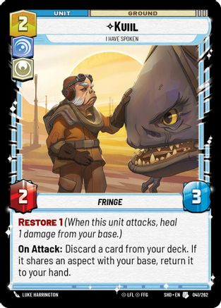 Kuiil - I Have Spoken (041/262) - Shadows of the Galaxy Foil - Premium Star Wars: Unlimited Single from Shadows of the Galaxy - Just $0.08! Shop now at Game Crave Tournament Store