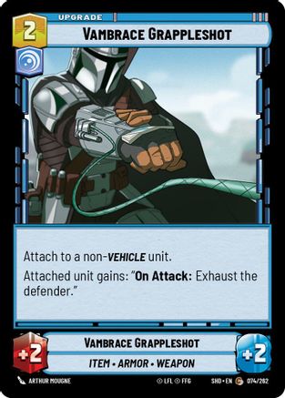 Vambrace Grappleshot (074/262) - Shadows of the Galaxy Foil - Premium Star Wars: Unlimited Single from Shadows of the Galaxy - Just $0.08! Shop now at Game Crave Tournament Store