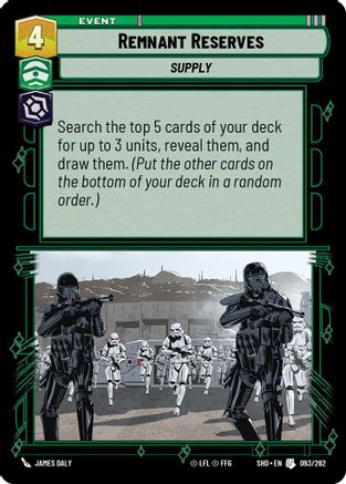 Remnant Reserves (093/262) - Shadows of the Galaxy Foil - Premium Star Wars: Unlimited Single from Shadows of the Galaxy - Just $0.08! Shop now at Game Crave Tournament Store