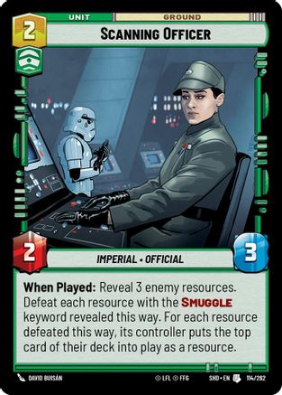 Scanning Officer (114/262) - Shadows of the Galaxy Foil - Premium Star Wars: Unlimited Single from Shadows of the Galaxy - Just $0.08! Shop now at Game Crave Tournament Store