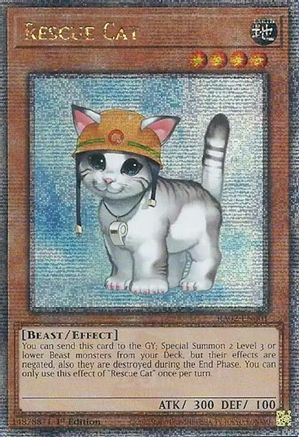 Rescue Cat (Quarter Century Secret Rare) (RA02-EN001) - 25th Anniversary Rarity Collection II 1st Edition - Premium Yugioh Single from Konami - Just $4.17! Shop now at Game Crave Tournament Store