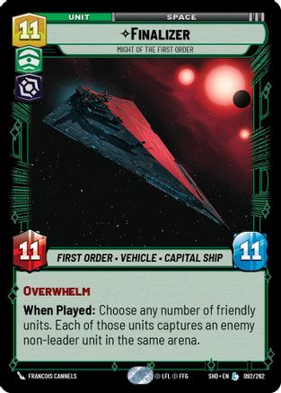 Finalizer - Might of the First Order (092/262) - Shadows of the Galaxy - Premium Star Wars: Unlimited Single from Shadows of the Galaxy - Just $0.35! Shop now at Game Crave Tournament Store