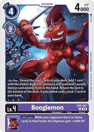 Boogiemon (EX6-047) - Infernal Ascension - Premium Digimon Single from Bandai - Just $0.25! Shop now at Game Crave Tournament Store