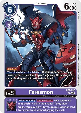 Feresmon (EX6-050) - Infernal Ascension - Premium Digimon Single from Bandai - Just $0.25! Shop now at Game Crave Tournament Store