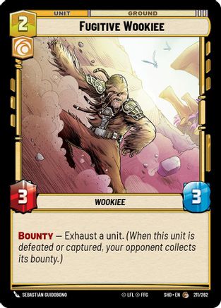 Fugitive Wookiee (211/262) - Shadows of the Galaxy Foil - Premium Star Wars: Unlimited Single from Shadows of the Galaxy - Just $0.08! Shop now at Game Crave Tournament Store