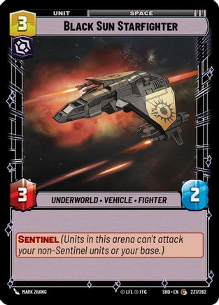 Black Sun Starfighter (237/262) - Shadows of the Galaxy - Premium Star Wars: Unlimited Single from Shadows of the Galaxy - Just $0.08! Shop now at Game Crave Tournament Store