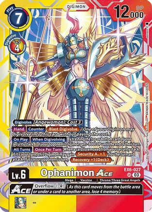 Ophanimon ACE (EX6-027) - Infernal Ascension Foil - Premium Digimon Single from Bandai - Just $3.75! Shop now at Game Crave Tournament Store