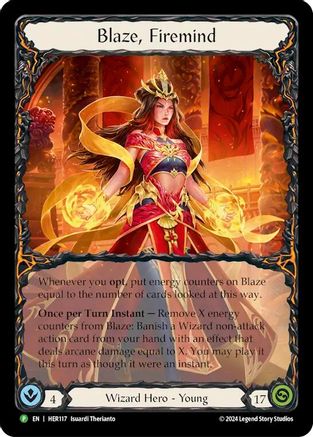 Blaze, Firemind - HER117 (HER117) - Flesh and Blood: Promo Cards Rainbow Foil